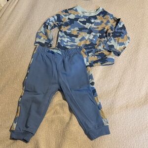 First Impressions Blue and Tan Camouflage Joggers